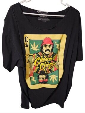 💰Cheech & Chong Graphic Tee - Black with Yellow & Green Print